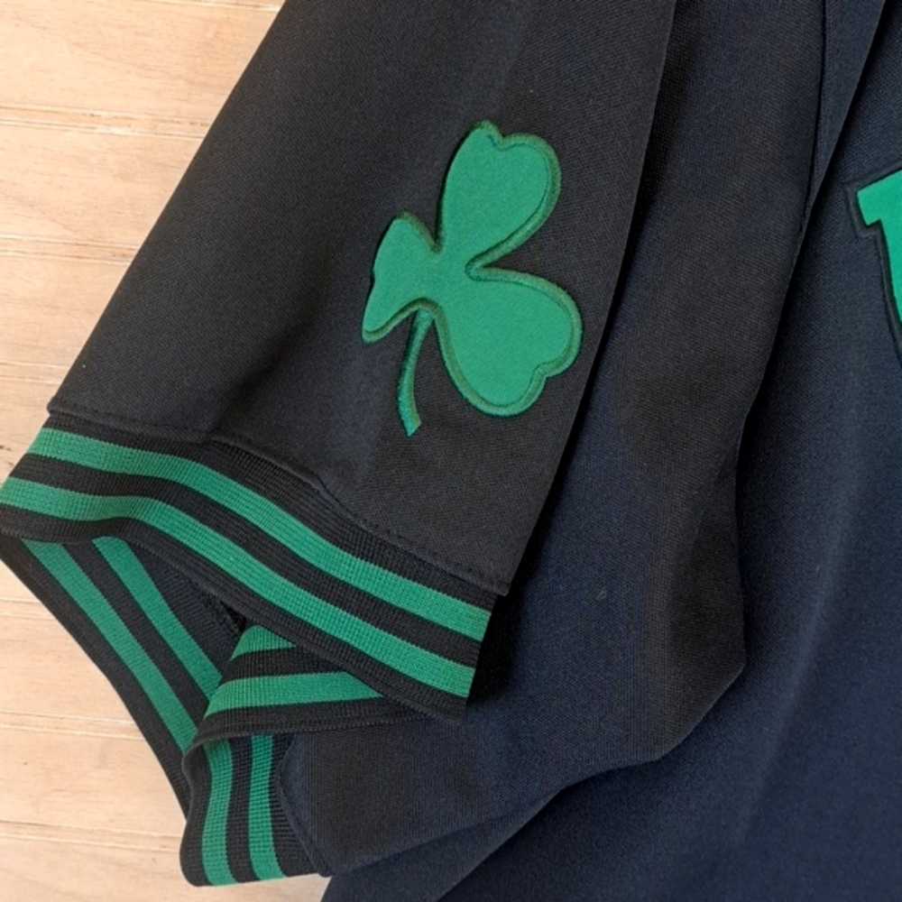 Nike Team Boston 63 Celtics NBA Nike Warm-Up Jacket Black Snap Buttons Vintage - Picture 5 of 13